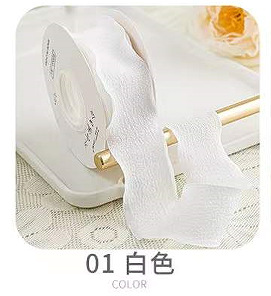 4cm volantes cinta plisada Lino avanzada fishtail hilo flor hornear caja de regalo embalaje cinta ropa Accesorios