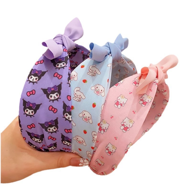 Bebé antideslizante no estrangular bandas de cabello para niñas bandas de cabello de borde ancho bandas de cabello para niños Kulomi arco bandas de cabello