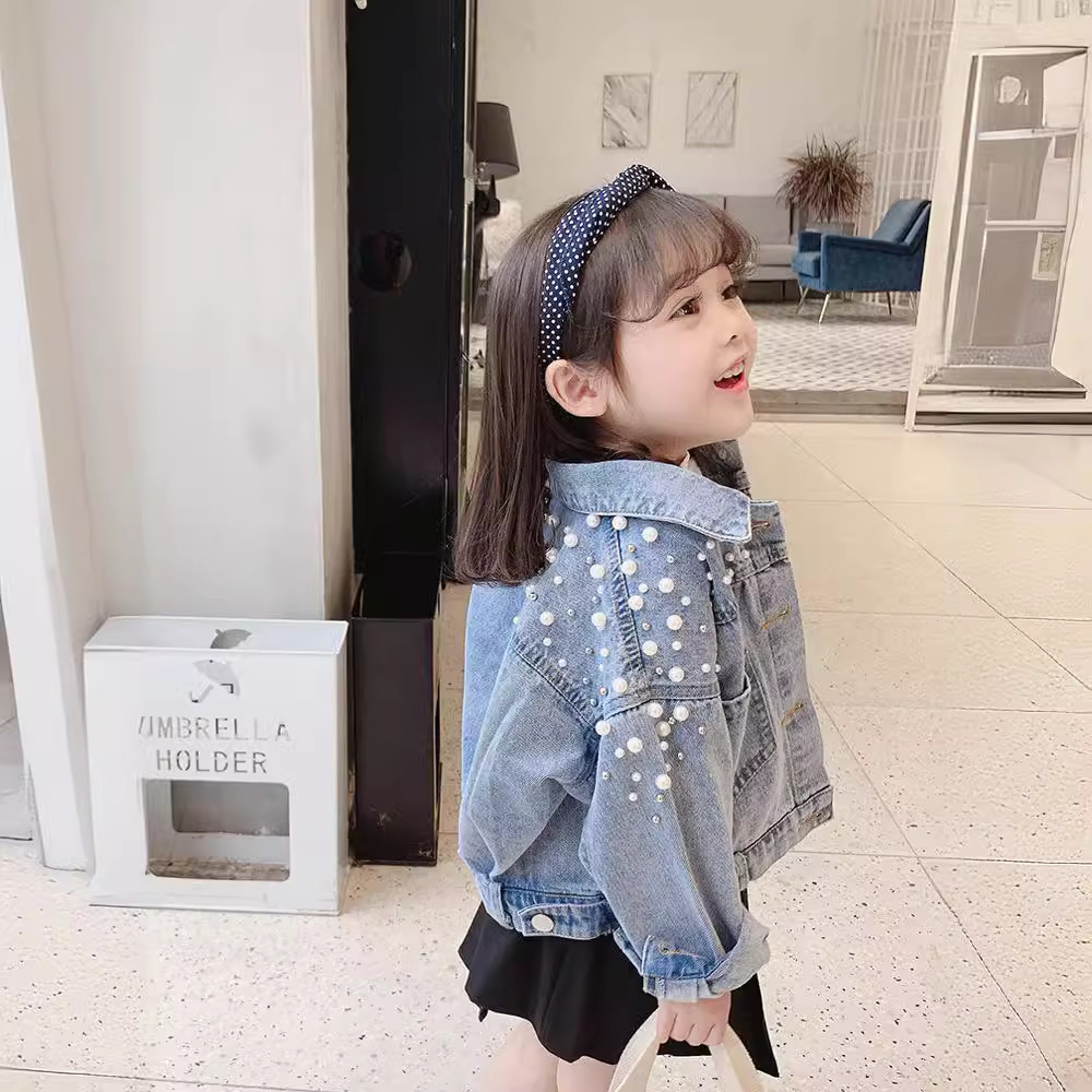 2024 nueva primavera y otoño ropa niñas abrigo de mezclilla ropa para niños moda coreana bebé niñas abrigo de moda 6465