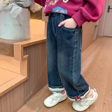 女童阔腿牛仔裤秋季2025新款儿童早秋洋气穿搭裤子女宝宝秋装长裤