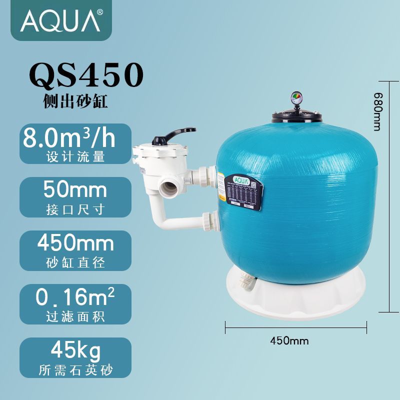 AQUA Aike piscina lateral tanque de arena filtración de agua circulante tratamiento de agua clarificación de calidad del agua equipo de purificación material de filtro de arena de cuarzo