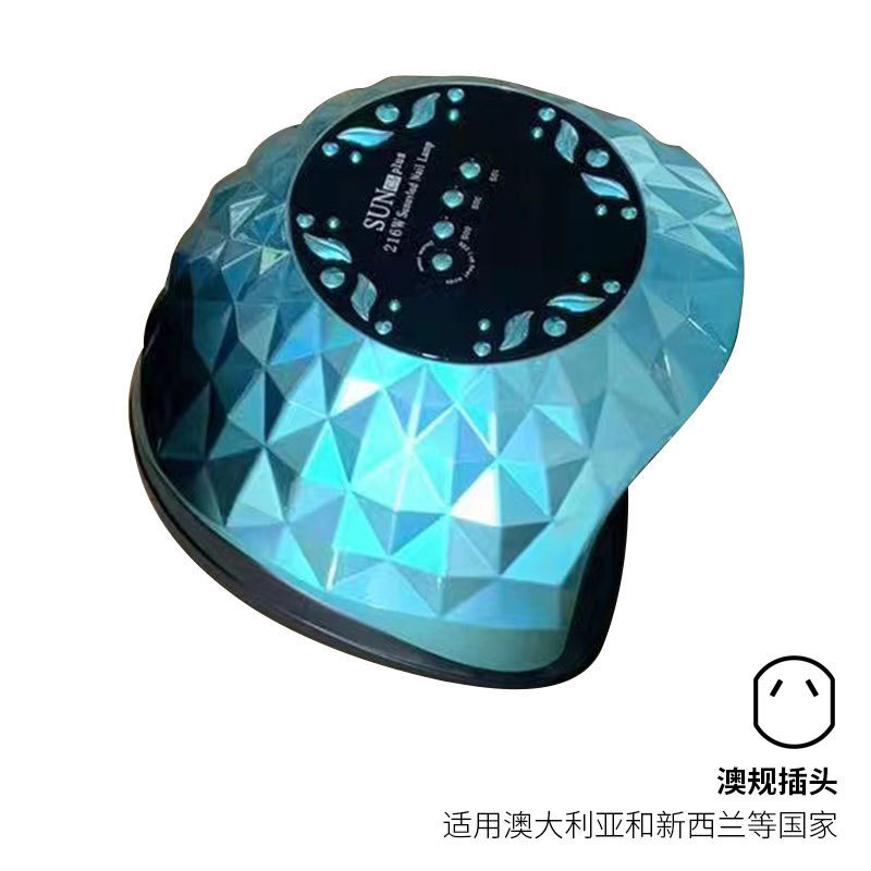 Lámpara de uñas de alta potencia Amazon de 216W, lámpara de fototerapia para uñas, secado rápido, lámpara de curado de gel para uñas de salón, lámpara de curado de esmalte de uñas, transfronteriza