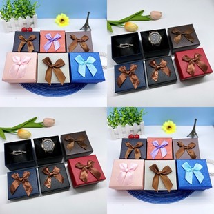 High-end fashion bronzing watch jewelry packaging box creative bow multi-color bracelet box heaven and earth cover Factory Direct