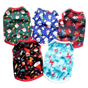 Factory direct new pet clothes Christmas vest five-color optional colorful elastic