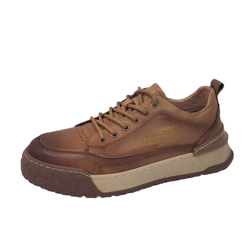 Men's Leather Board Shoes Comfortable Casual Trainers For Men_voghion.com