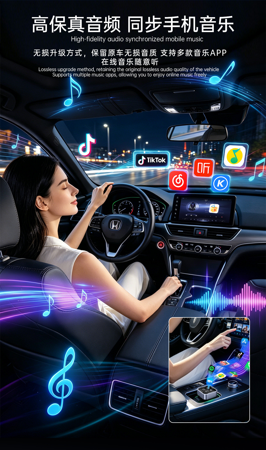 Best-Selling in Europe and America, 5-in-1 Mirror Screen Projection Carplay Module, Smart Car Connectivity Box, Dual-Band Carplay Box