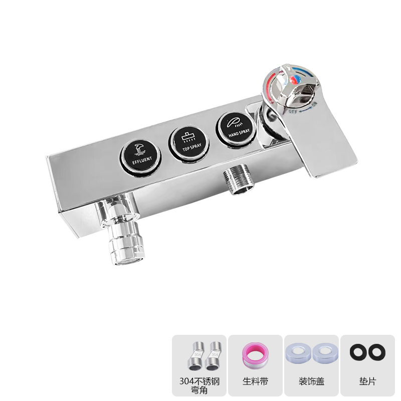 Válvula de mezcla de temperatura constante de acero inoxidable baño interruptor de agua caliente y fría accesorios de ducha grifo universal cuerpo