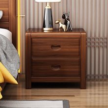 金丝胡桃木家具实木床头柜现代简约卧室储物柜子床边奢华收纳木柜