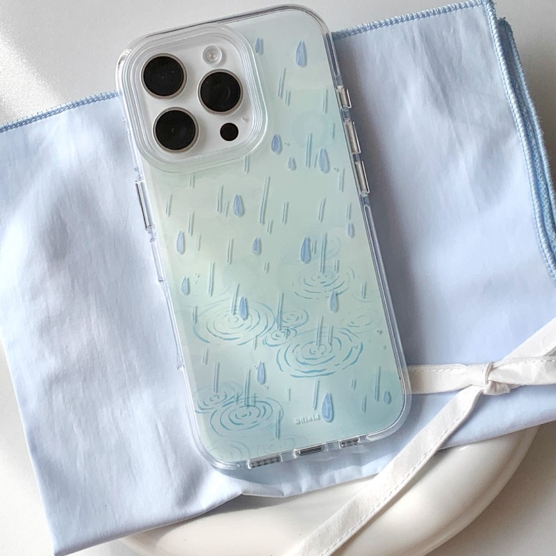 ins创意雨滴适用iPhone17promax手机壳苹果15pro挂链14韩系13防摔|undefined
