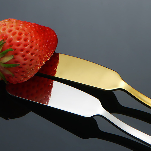 Cross-border Amazon 304 stainless steel butter knife golden butter spatula jam knife butter knife long handle spread knife