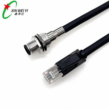 m12 �B���� �T��ʽ A ���a��ˮ���^��ǰ���b�DRJ45 �W�jͨӍCAT5