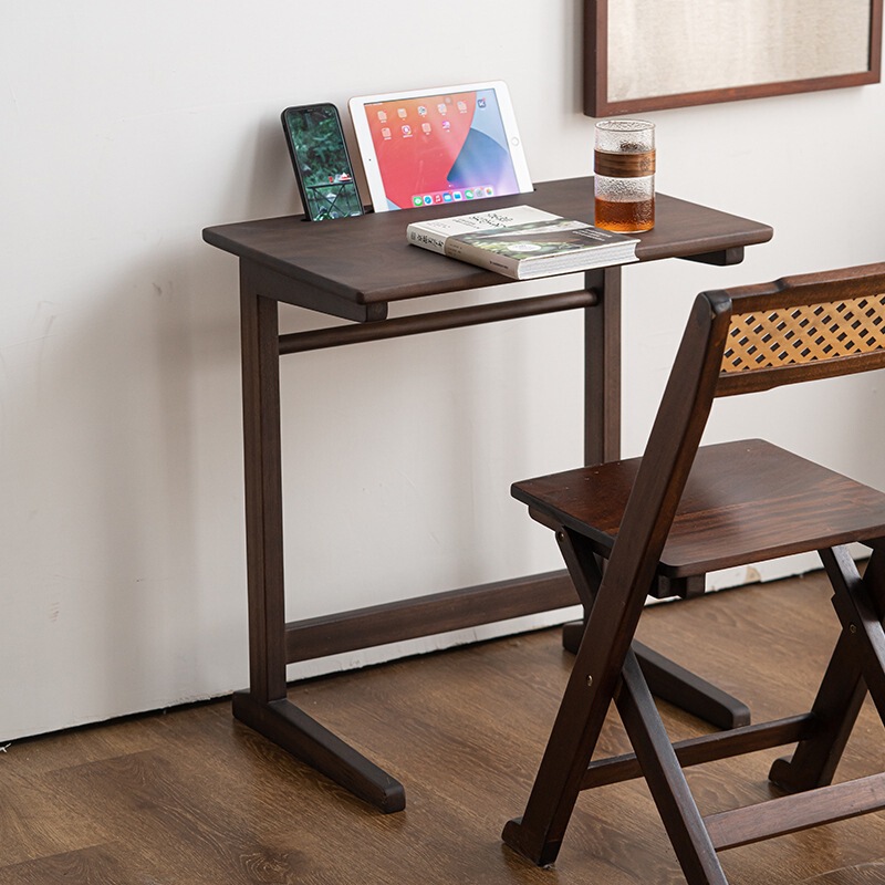 Walnut Log Bedside Table Movable Bedroom Dormitory Rotating Simple Multi-Functional Small Table Computer Table Desk Walnut Log Bedside Table Movable Bedroom Dormitory Rotating Simple Multi-Functional Small Table Computer Table Desk