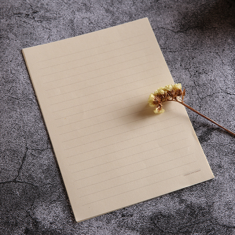 Papel kraft retro de estilo europeo, papel de carta floreciente, carta de amor manuscrita para novia, estudiante, membrete de confesión 8