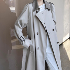 秋季2025新款感小个子收腰大衣法式名媛卡其色翻领风衣外套女