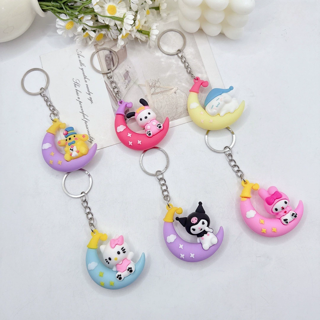 Sanrio, cartoon keychain, three dimensional pendant, accessory for keys