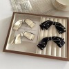 French new pattern temperament Small fragrant wind Pearl double-deck bow Duckbill clip Retro Sweet Side Bangs Hairdressing