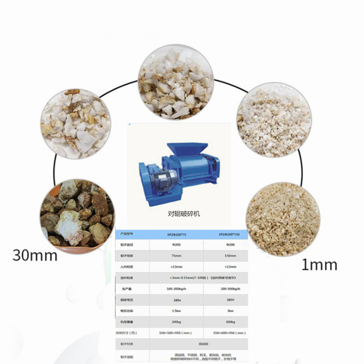 无污染破碎多晶硅  新材料破碎机  碳化钨对辊破碎机TXSG350×300