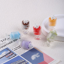 新款创意立体仿真食玩卡通冰淇淋杯 diy手工奶油胶树脂小配件批发