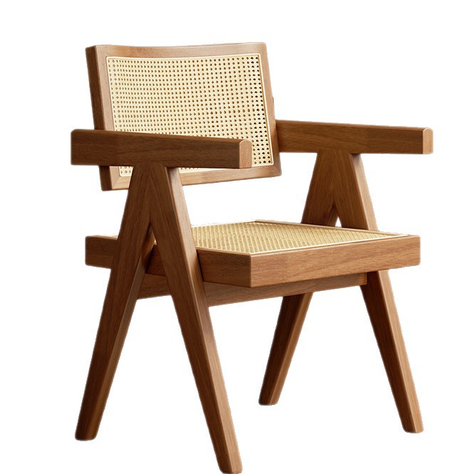 Silla de comedor de madera maciza, silla de hotel de casa de familia, cafetería, silla Chandigarh de celebridades de Internet, silla de respaldo comercial