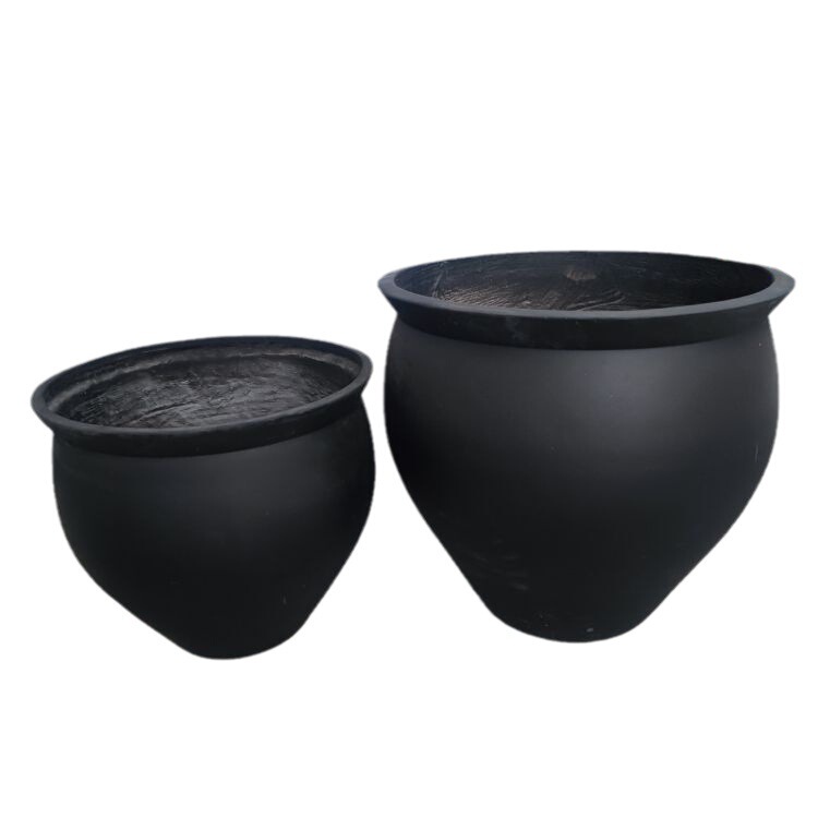 Antique Black Finished Gardening Outdoor Cement Fiber Flower Vat Creative Succulent Shopping Mall Large and Small Glass Flower Pots Antique Black Finished Gardening Outdoor Cement Fiber Flower Vat Creative Succulent Shopping Mall Large and Small Glass Flower Pots