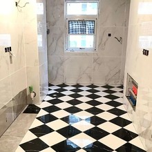 爵士白800×800防滑地砖通体大理石砖简约现代黑白根地板瓷砖亮光