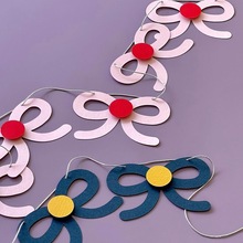 毛毡成品漫画蝴蝶结拉旗生日派对聚会节日背景墙装饰男孩女孩