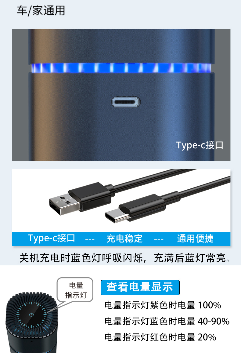 Cup Holder Car Air Purifier Car Formaldehyde Removal New Car Odor Removal Car Ozone Car Sterilization