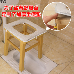 Toilet Household Toilet for the Elderly and Pregnant Women Mobile Toilet Bathroom Squat Pit for Patients Portable Solid Wood Toilet Chair