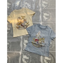 25ss南油高定/买手店小众 YY设计师辣妹修身卡通小熊印花短袖T恤