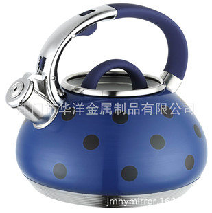 Amazon Black Polka Dot Spray Color Stainless Steel Whistle Kettle for Tea and Coffee European and American Whistle Kettle Kitchen Utensils Whistle Kettle