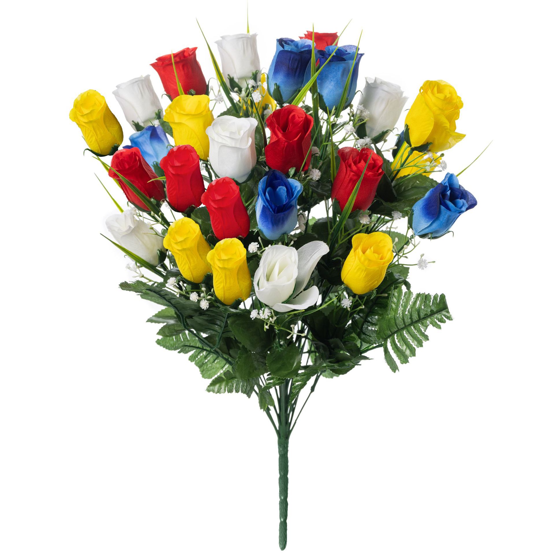 24송이의 컬러풀한 안개꽃 장미