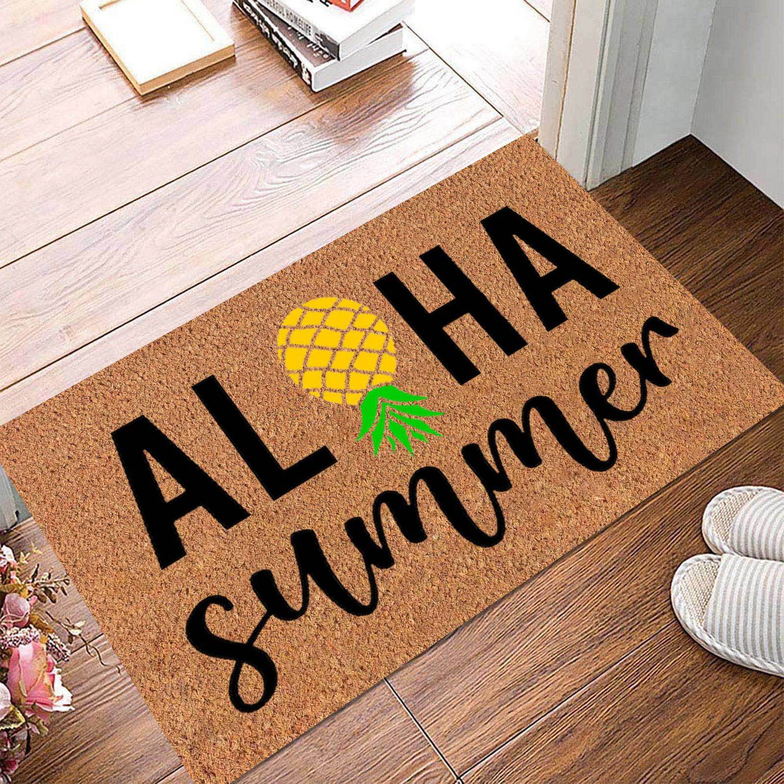 Großer Teppich mit Ananas-Element, rutschfeste Fußmatte für den Eingangsbereich, wasserabsorbierende Matte für Badezimmer und Küche_voghion.com