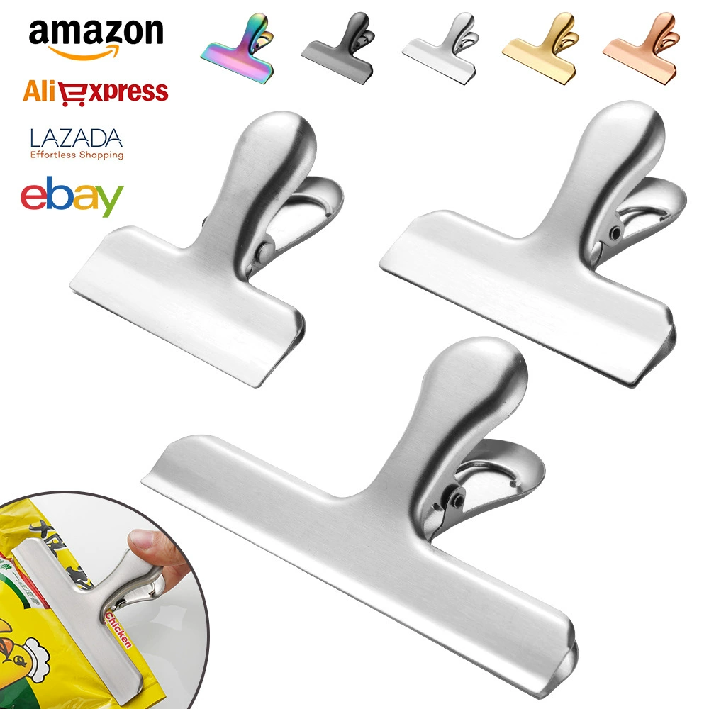 Оптовая продажа от производителя: Зажим для герметизации из нержавеющей стали, Т-образный, для кухни, для закусок, портативный, многофункциональный, для документов