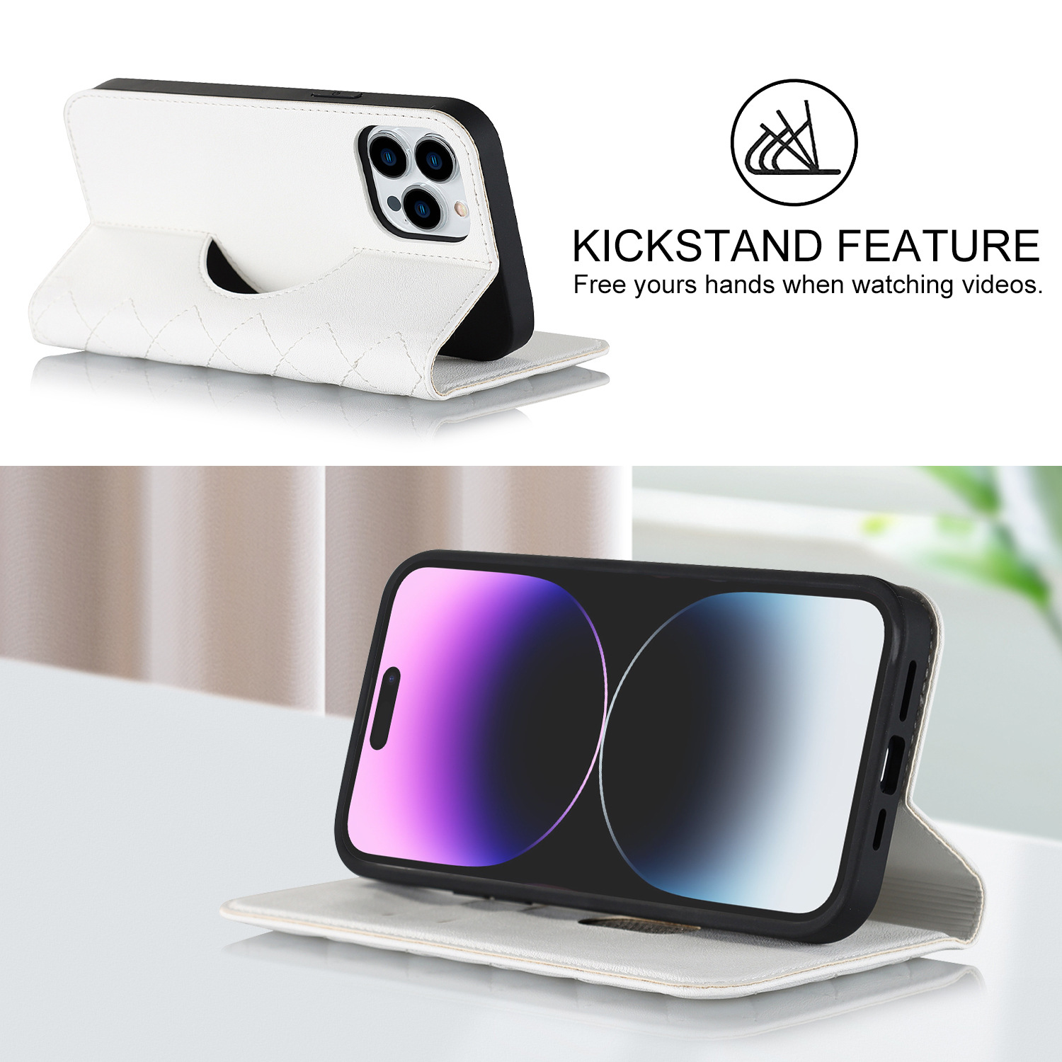 Anwendbar zu iPhone14 handy leder fall drahtlose lade 13/12 stil magnetische flip schutzhülle Großhandel_voghion.com