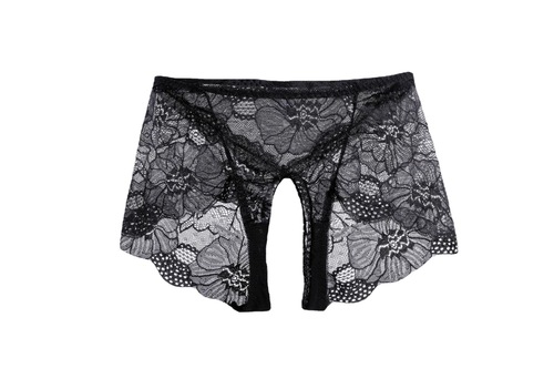 Sexy lace hollow crotchless panties for women, sexy and tempting, transparent, no-take-off briefs, couple's large size