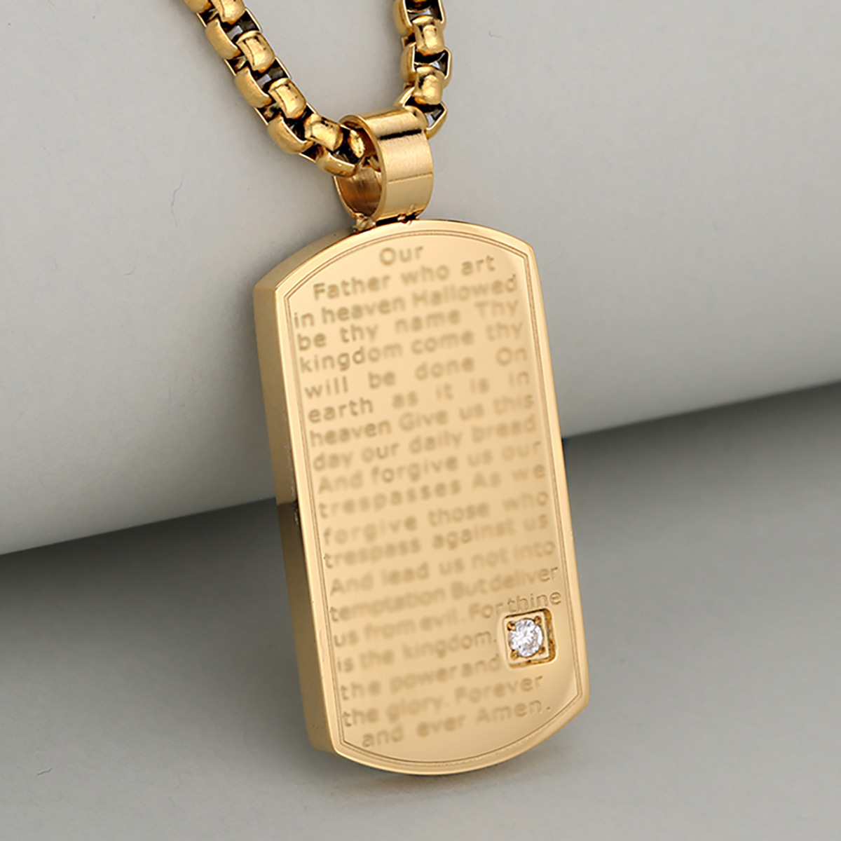 Cross-border European and American manufacturers for corrosion of English letters fashion retro diamond creative military brand stainless steel pendant
