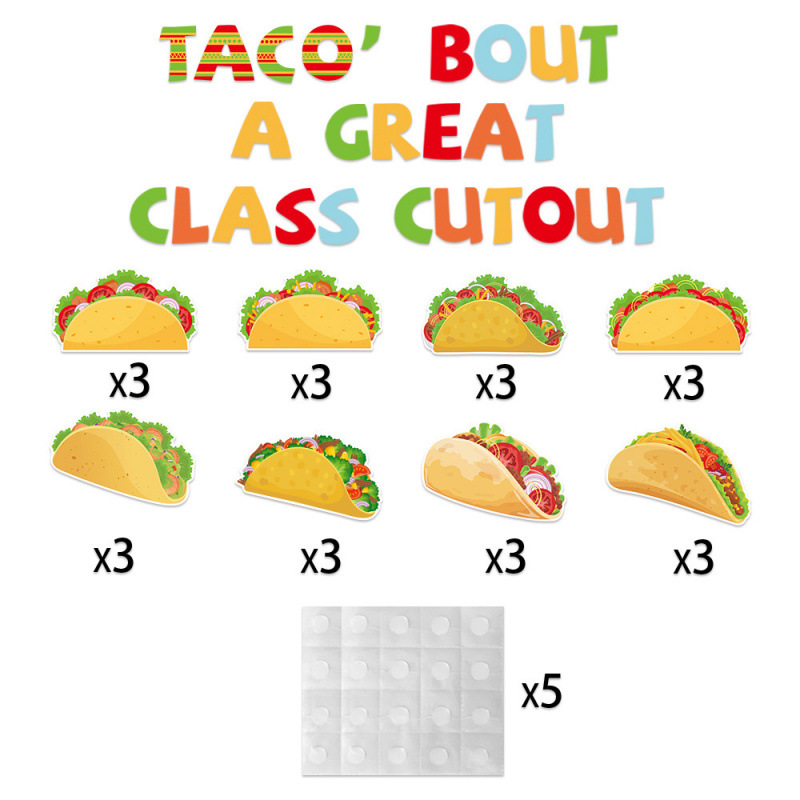 Transfronterizo 5 de mayo decoración festiva decoración de sala de aula pizarra periódico pegatinas festivales mexicanas parches de decoración de fiesta