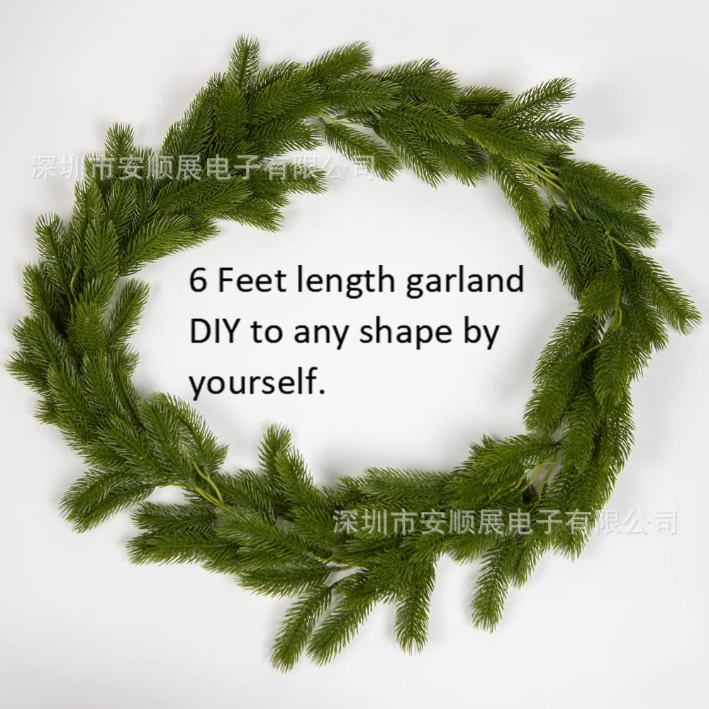 亚马逊爆款圣诞藤条1.8米PE松针藤条LED发光花环门头楼梯扶手挂饰