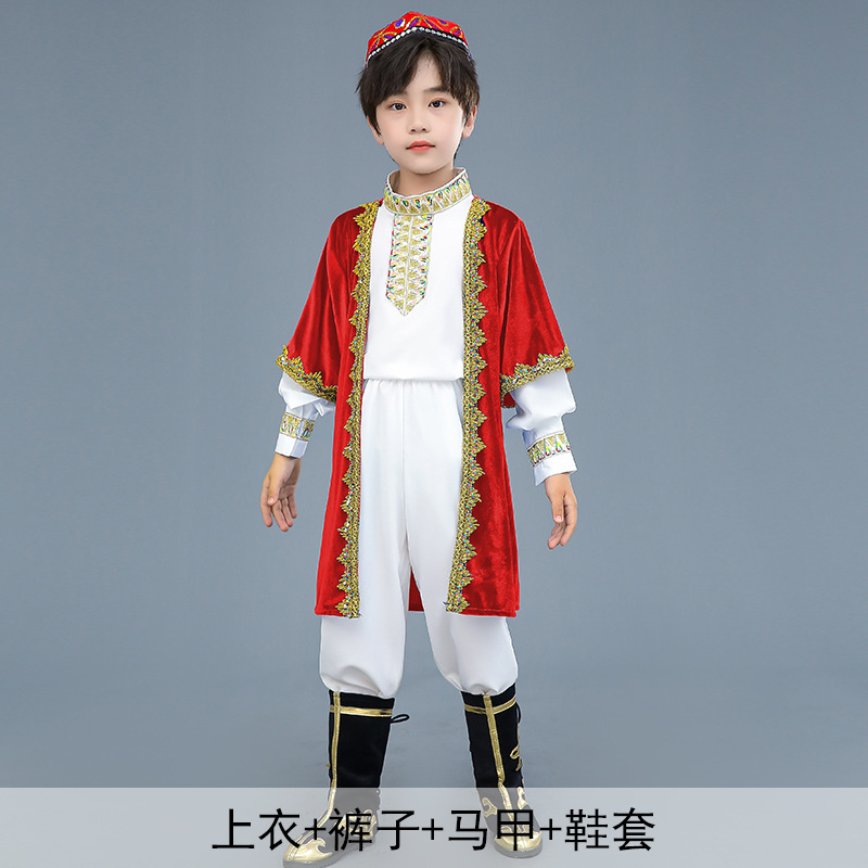 빨간색과 흰색 정장