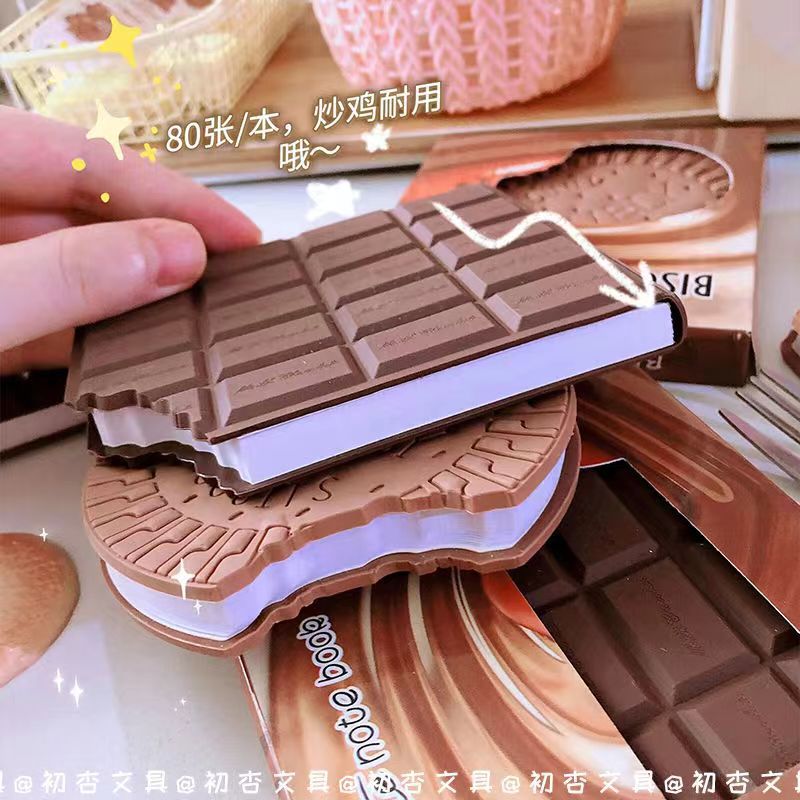 Forma de chocolate cuaderno fragante barra de notas estudiante de alto aspecto galleta forma cuaderno creativo pequeño cuaderno