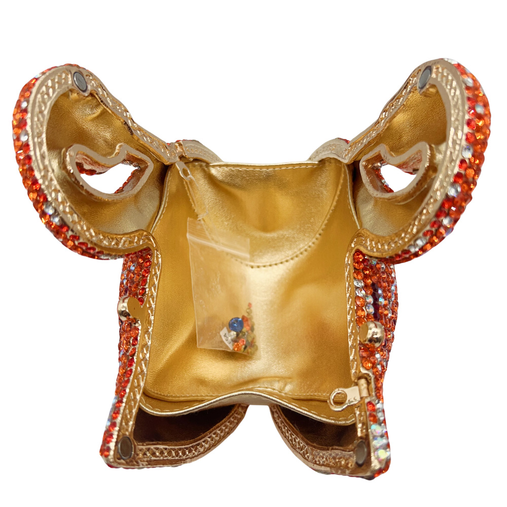 Túi clutch dạ hội đính đá pha lê hình thiên nga cao cấp — Màu hồng, Màu đen, vàng sâm banh, Màu bạc chi tiết 15