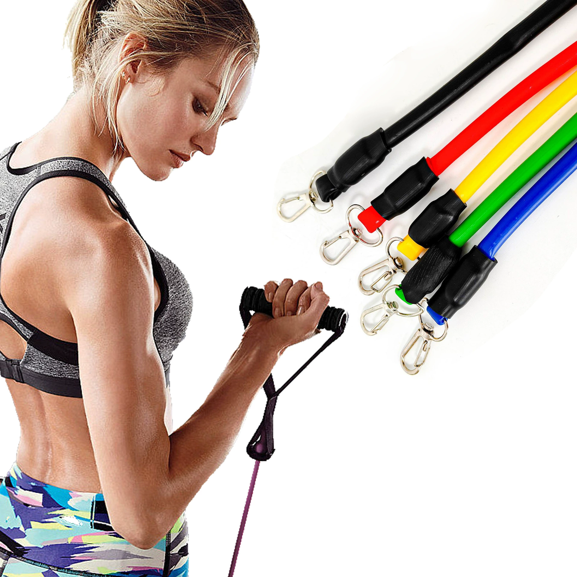 Натяжное устройство Костюм с Натяжной лентой Многофункциональный дверной Спортивный комплект из 11 предметов Комбинированный Натяжной трос для фитнеса