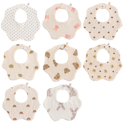 Selected Four Seasons Infant Six-Layer 100% Cotton Gauze Bib 360cm Baby Towel Spit-Up Bib Newborn