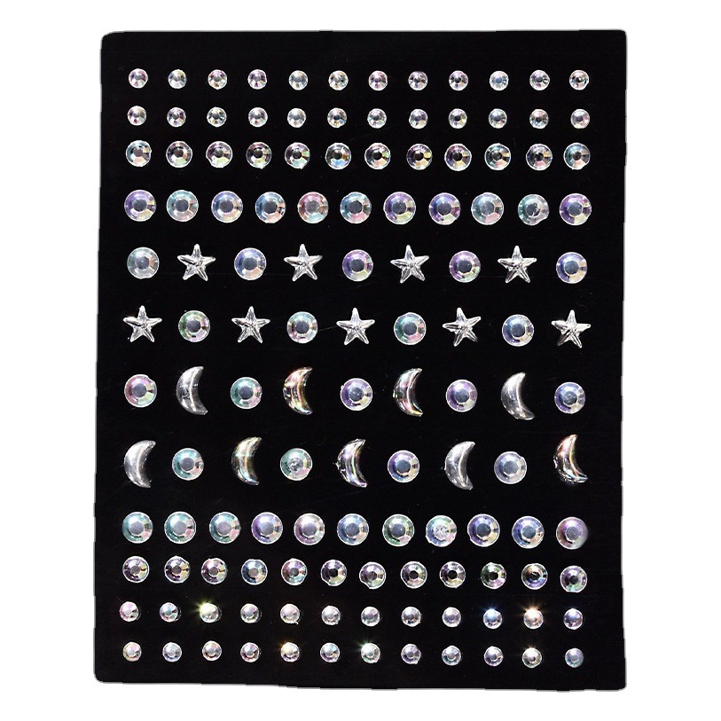 Ojo transfronterizo rhinestone perla fiesta pegamento-libre ceja pegatina ojo frente cara rhinestone pegatina acrílico diamante cara pegatina