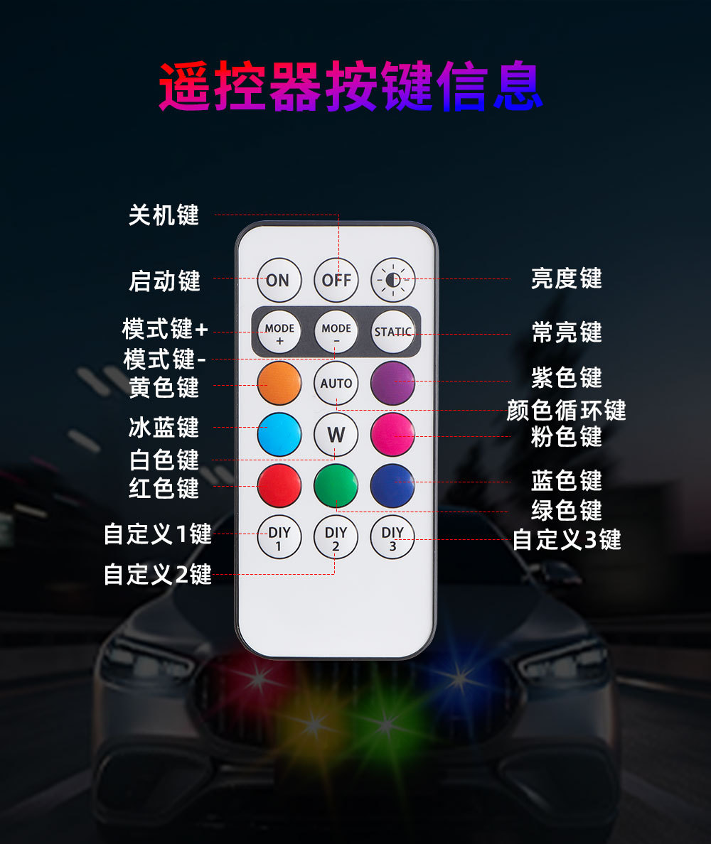 Car drone aerial photography aircraft light motorcycle electric vehicle accessories wireless remote control light flashing warning light