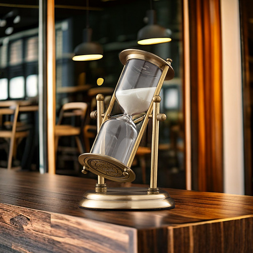 Rotating crown hourglass timer modern ornaments living room office desktop hourglass quicksand decoration gift