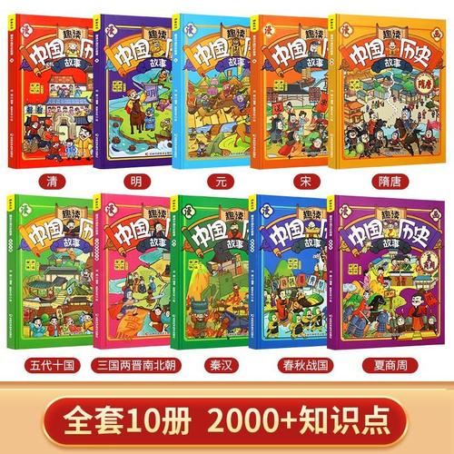 Full 10 Sets of Fun Reading Chinese History Stories: 5000 Years of China in Colorful Picture Books for Primary School Students - Comic Book Edition