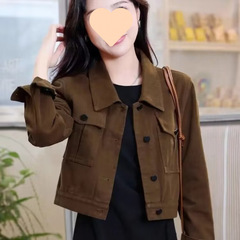 网红小个子外套女短款宽松韩版春秋休闲百搭夹克上衣短外套女
