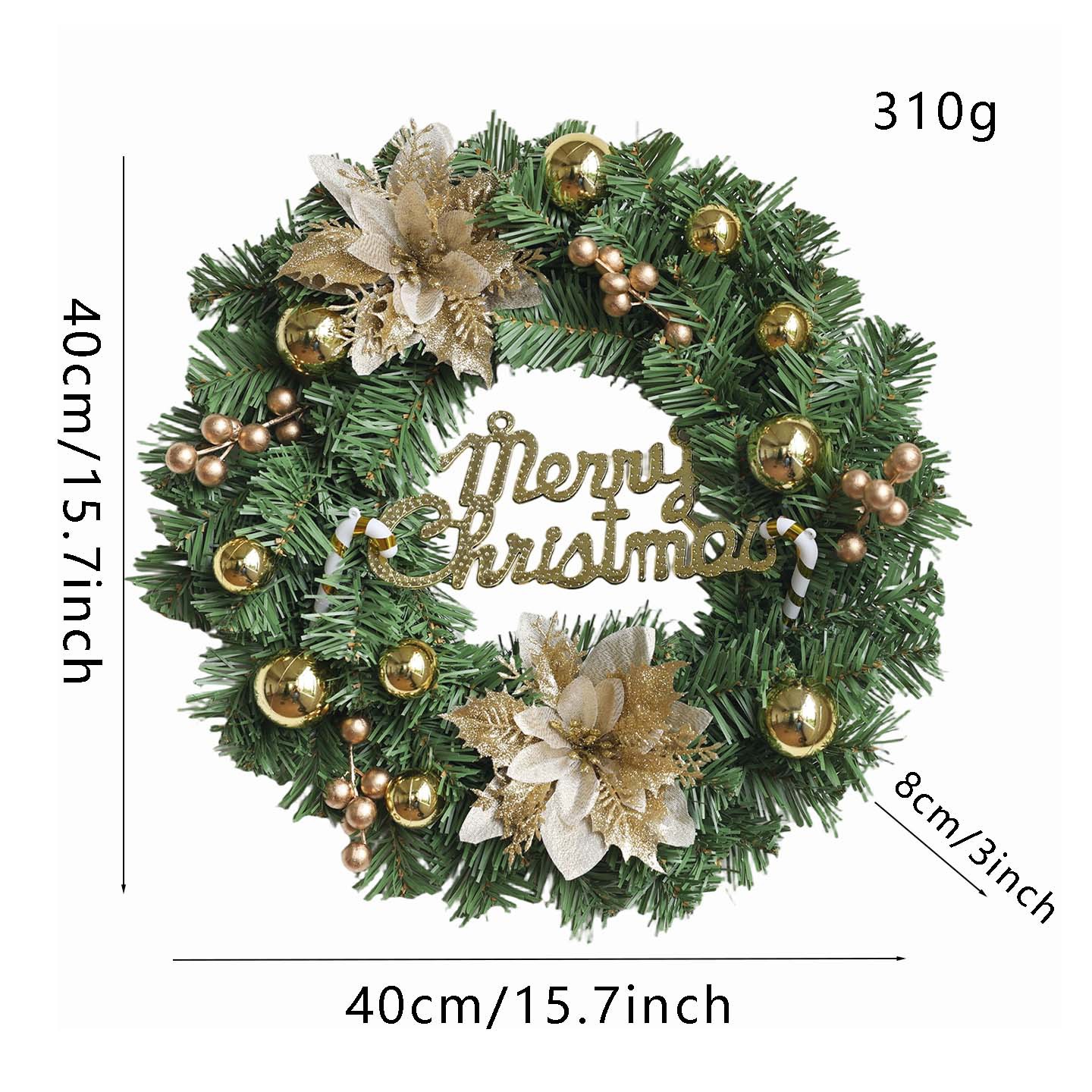 Guirlanda de Navidad colgar flores de simulación de Navidad decoración guirlanda de flores decorativas para el hogar colgantes de caña guirlanda de pino