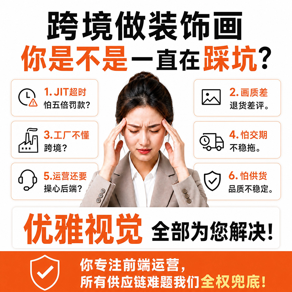 跨境定做无框画松木内框高清喷绘打印画芯大尺寸无框帆布画定制